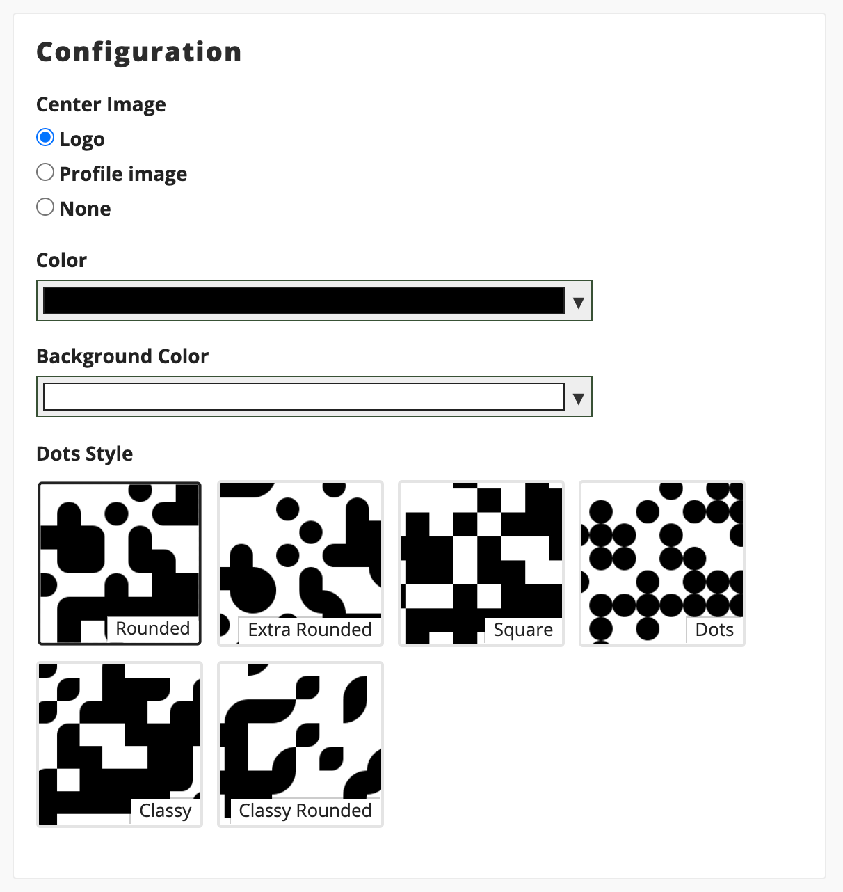 Campsite QR Code config