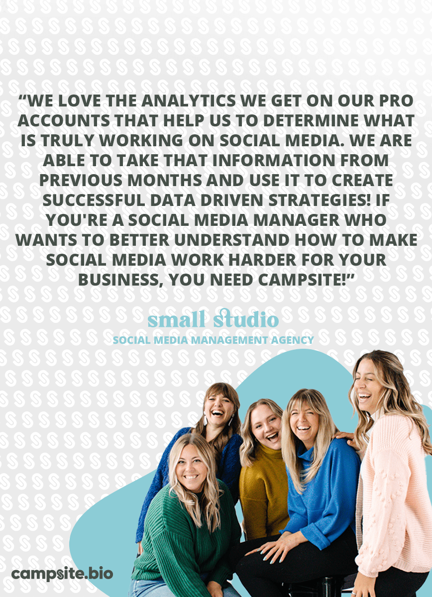 Social Media Agency Small Studio Campsite.bio Testimonial